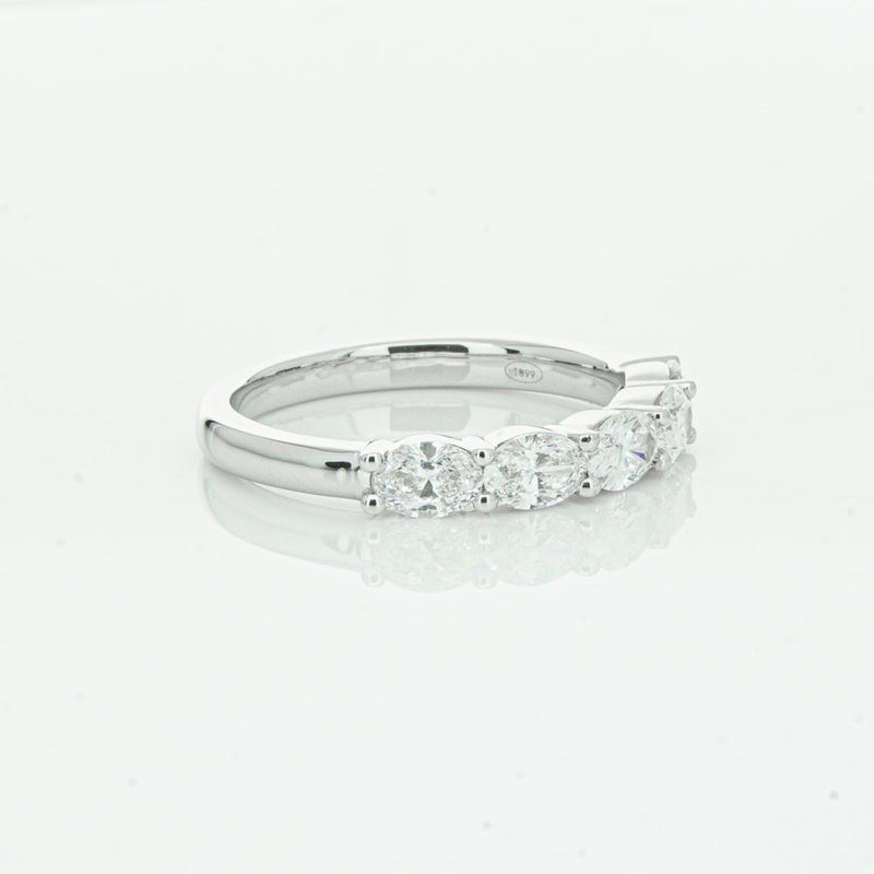 18ct White Gold 1.02ct Oval Cut Diamond Panorama Ring-Ring-Walker & Hall