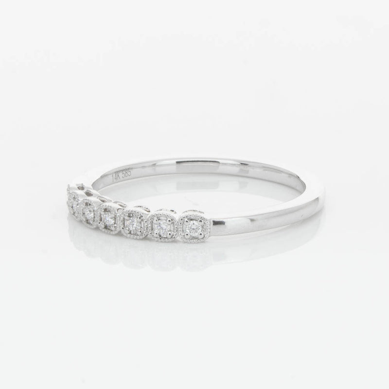 14ct White Gold Diamond Cushla Band-Ring-Walker & Hall