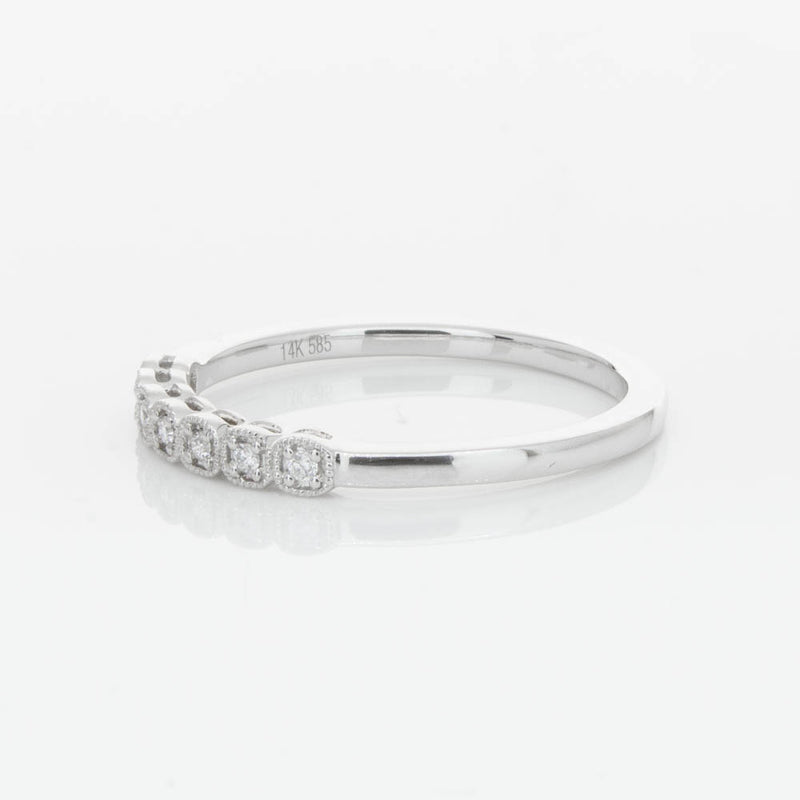 14ct White Gold Diamond Cushla Band-Ring-Walker & Hall