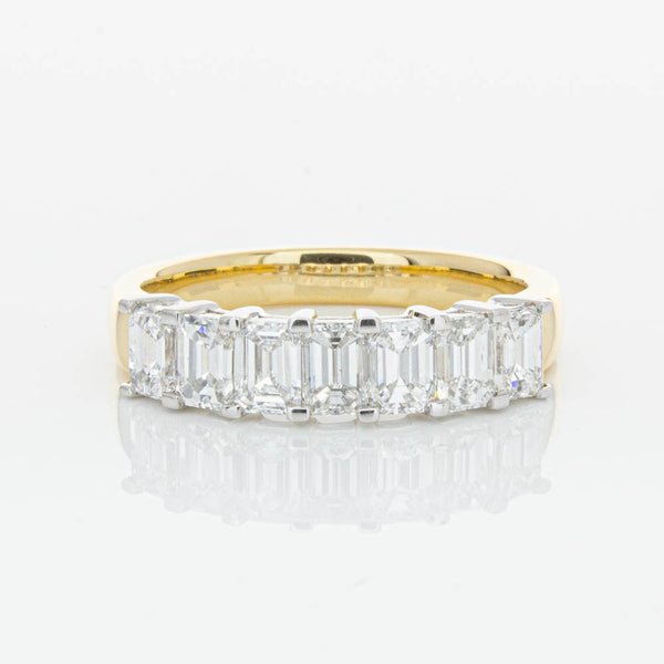 18ct Yellow Gold 1.54ct Emerald Cut Diamond Asra Ring - Ring - Walker & Hall