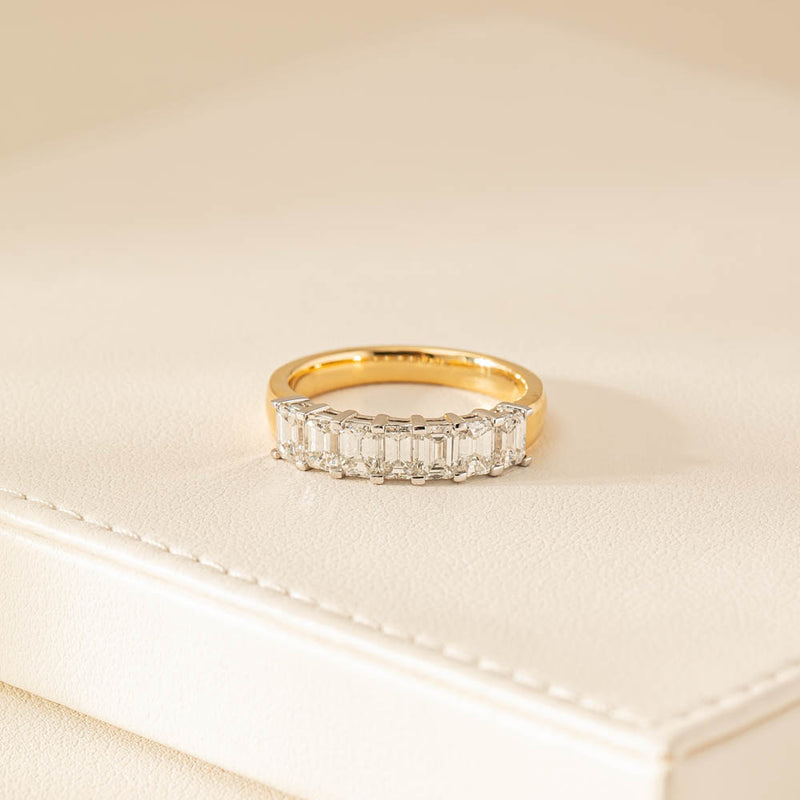 18ct Yellow Gold 1.54ct Emerald Cut Diamond Asra Ring-Ring-Walker & Hall