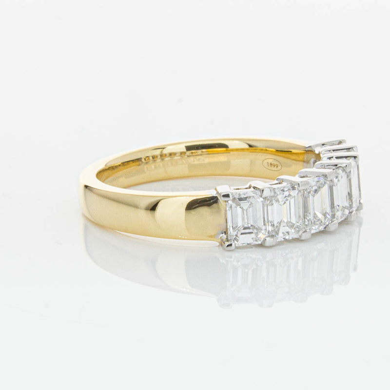 18ct Yellow Gold 1.54ct Emerald Cut Diamond Asra Ring-Ring-Walker & Hall