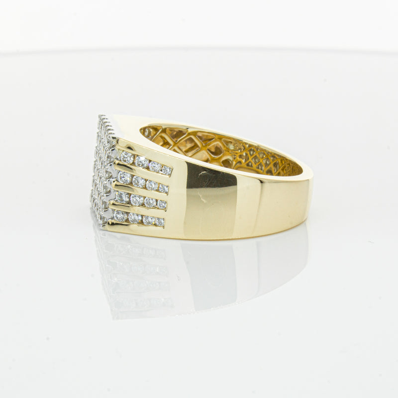 14ct Yellow Gold Diamond Cluster Ring-Ring-Walker & Hall