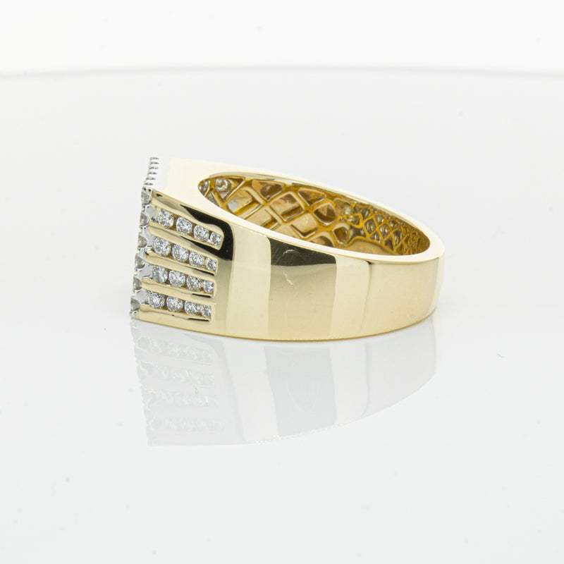 14ct Yellow Gold Diamond Cluster Ring-Ring-Walker & Hall