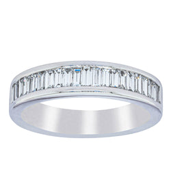 18ct White Gold .66ct Baguette Cut Diamond Band - Ring - Walker & Hall