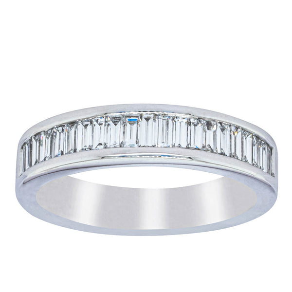 18ct White Gold .66ct Baguette Cut Diamond Band - Ring - Walker & Hall