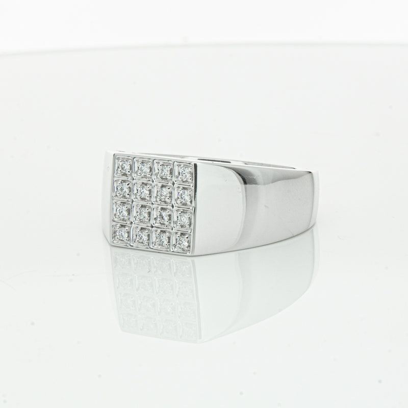 14ct White Gold .15ct Diamond Cluster Ring-Ring-Walker & Hall