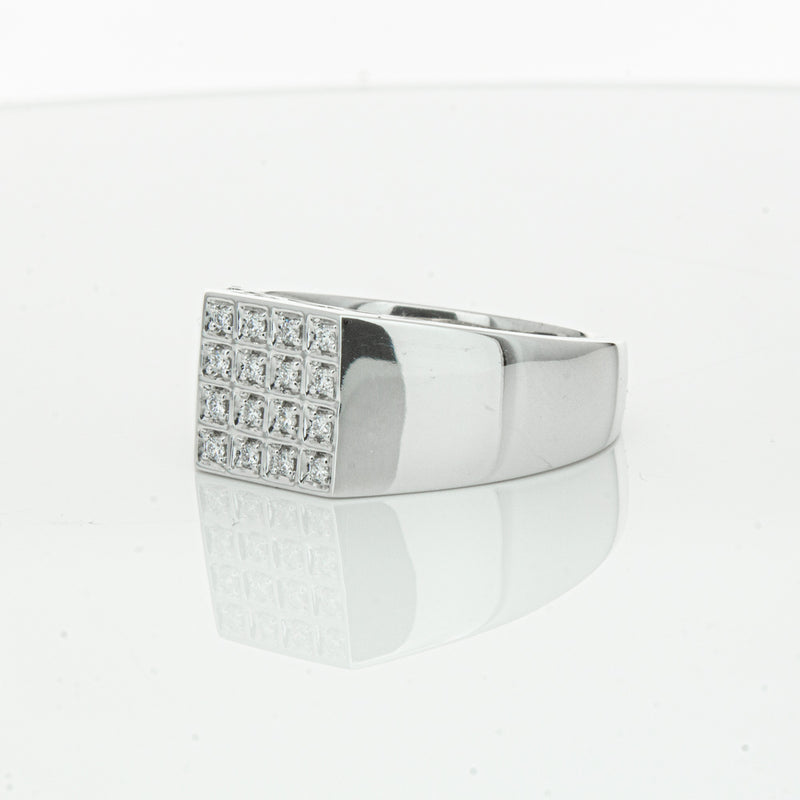 14ct White Gold .15ct Diamond Cluster Ring-Ring-Walker & Hall