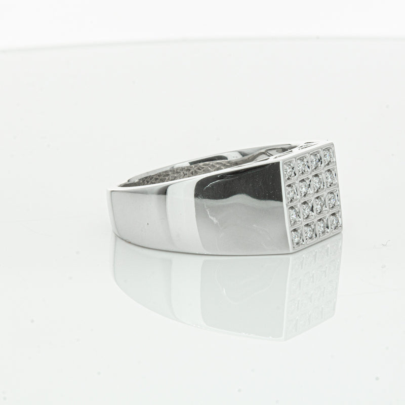 14ct White Gold .15ct Diamond Cluster Ring-Ring-Walker & Hall