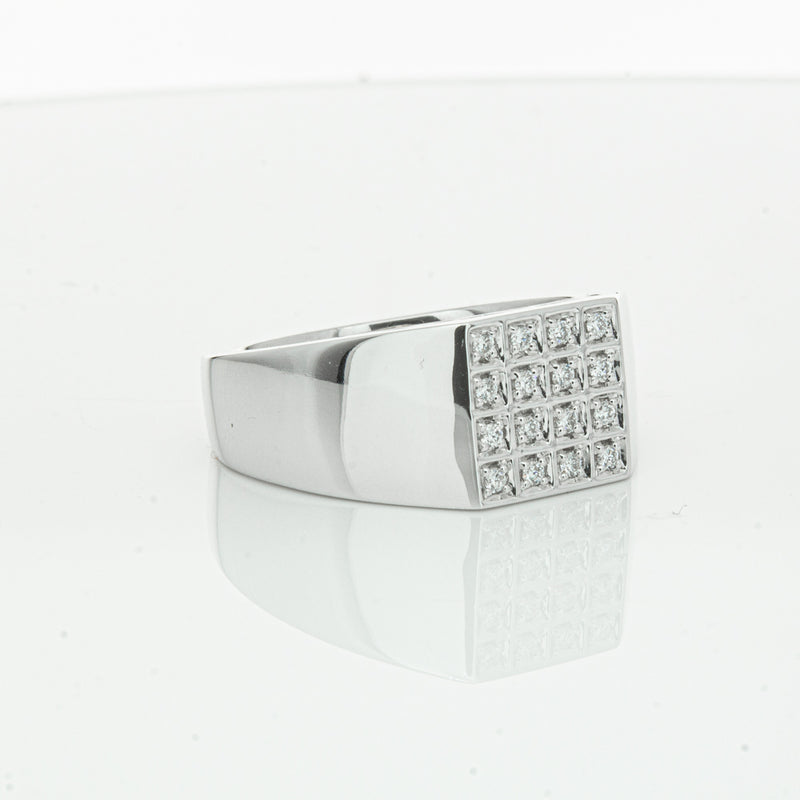 14ct White Gold .15ct Diamond Cluster Ring-Ring-Walker & Hall