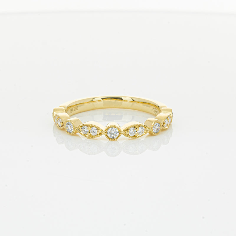 18ct Yellow Gold Diamond Marquise Shaped Band-Ring-Walker & Hall