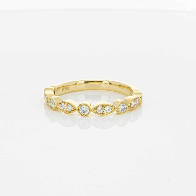 18ct Yellow Gold Diamond Marquise Shaped Band-Ring-Walker & Hall