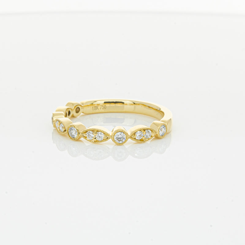 18ct Yellow Gold Diamond Marquise Shaped Band-Ring-Walker & Hall