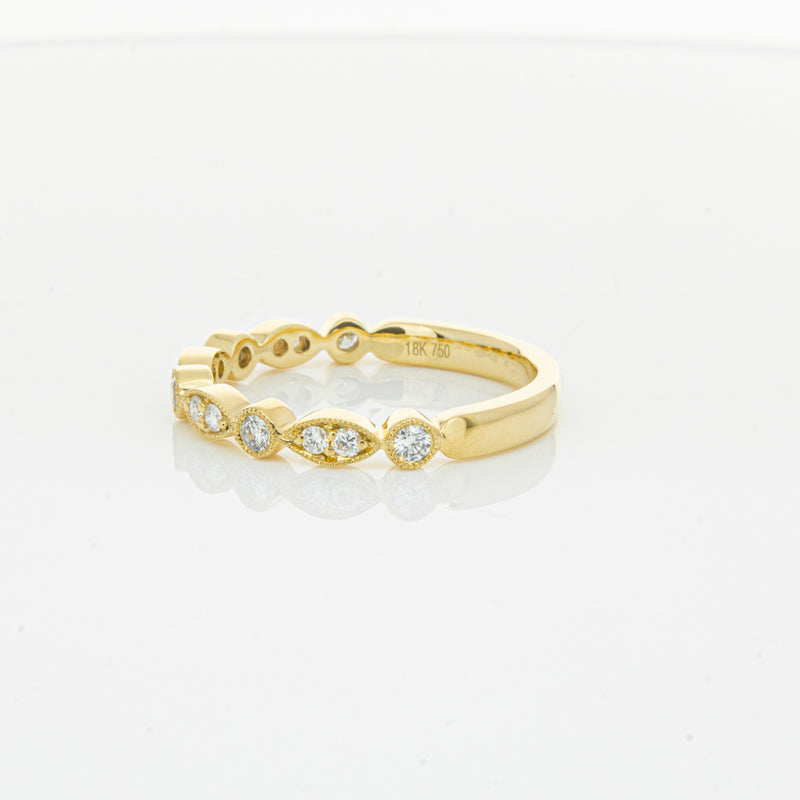 18ct Yellow Gold Diamond Marquise Shaped Band-Ring-Walker & Hall