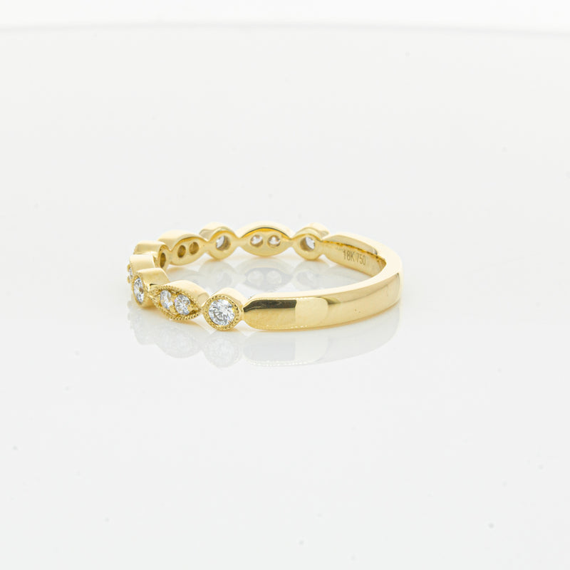 18ct Yellow Gold Diamond Marquise Shaped Band-Ring-Walker & Hall