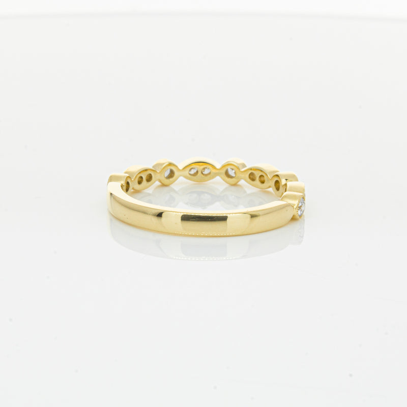 18ct Yellow Gold Diamond Marquise Shaped Band-Ring-Walker & Hall