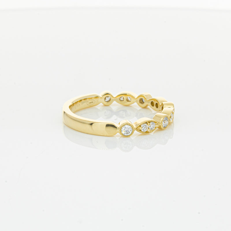 18ct Yellow Gold Diamond Marquise Shaped Band-Ring-Walker & Hall