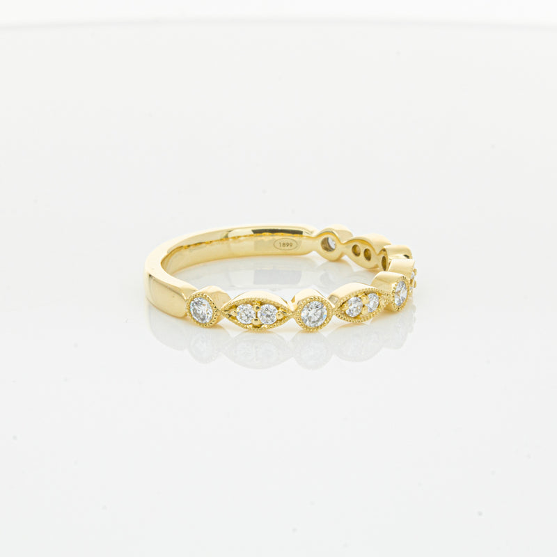 18ct Yellow Gold Diamond Marquise Shaped Band-Ring-Walker & Hall