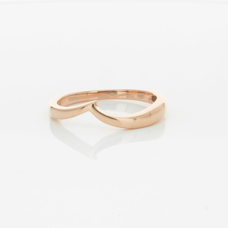 18ct Rose Gold Fitted Solstice Band-Ring-Walker & Hall