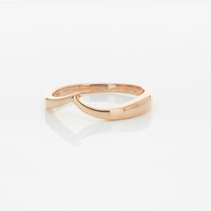 18ct Rose Gold Fitted Solstice Band-Ring-Walker & Hall