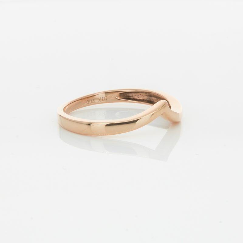 18ct Rose Gold Fitted Solstice Band-Ring-Walker & Hall
