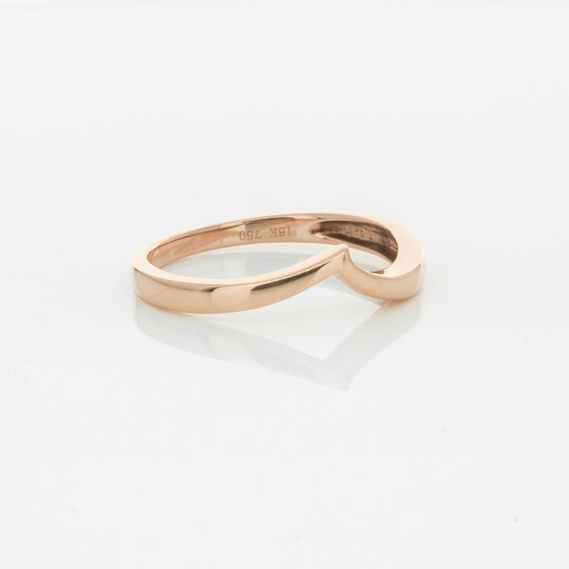 18ct Rose Gold Fitted Solstice Band-Ring-Walker & Hall