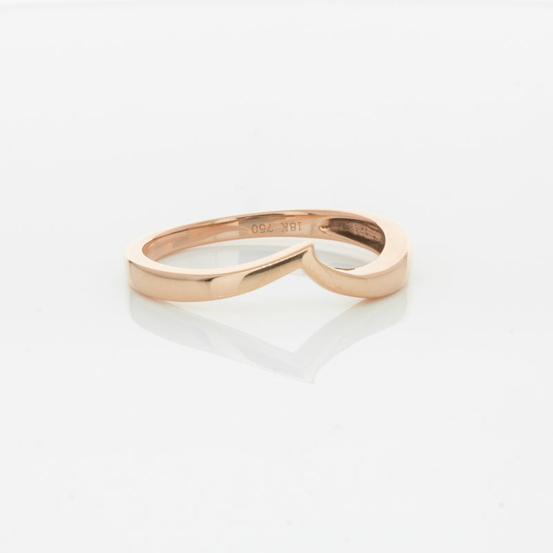 18ct Rose Gold Fitted Solstice Band-Ring-Walker & Hall