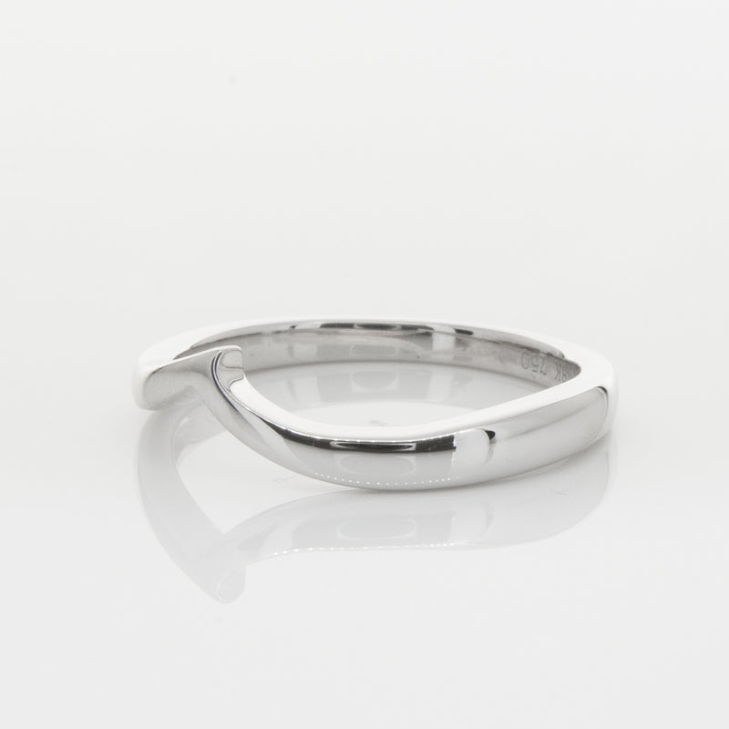 18ct White Gold Fitted Solstice Band-Ring-Walker & Hall