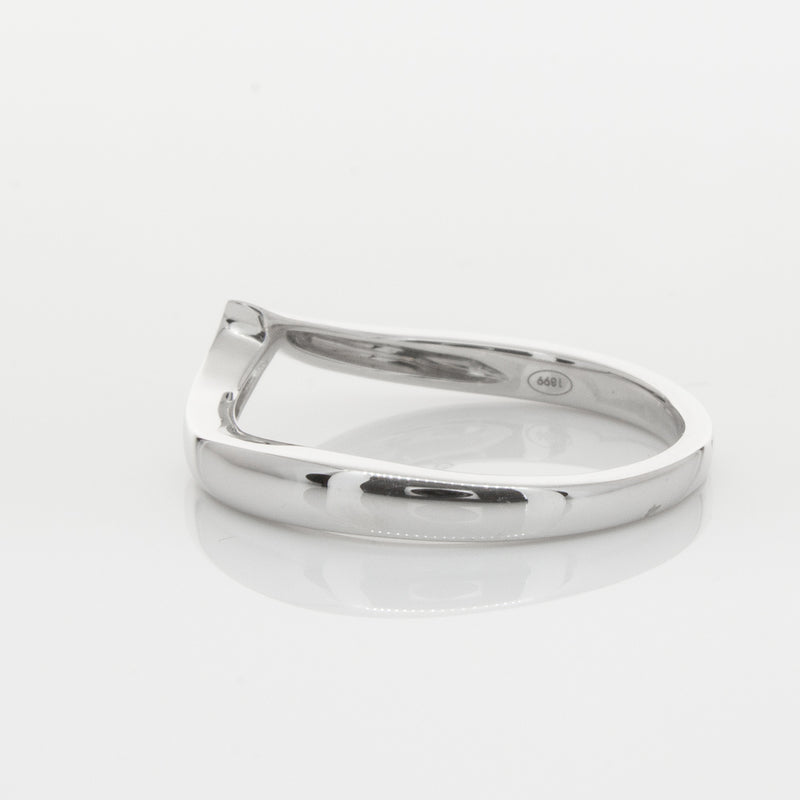18ct White Gold Fitted Solstice Band-Ring-Walker & Hall