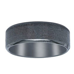Black Zirconium 7mm Sanded Finish Ring - Ring - Walker & Hall