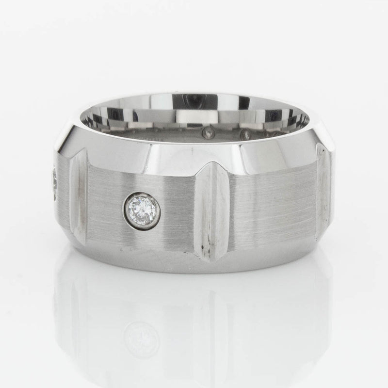 Cobalt Chrome .20ct Diamond Ring-Ring-Walker & Hall