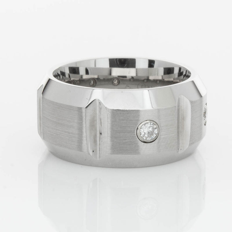 Cobalt Chrome .20ct Diamond Ring-Ring-Walker & Hall