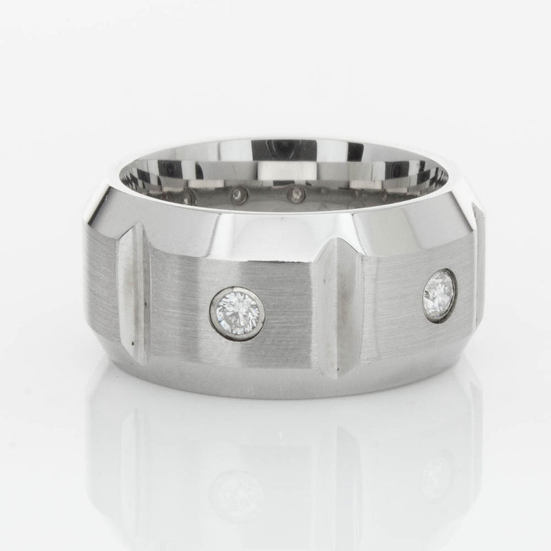 Cobalt Chrome .20ct Diamond Ring-Ring-Walker & Hall