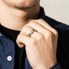 Cobalt Satin Finish Bevelled Edge 6mm Men's Ring - Ring - Walker & Hall