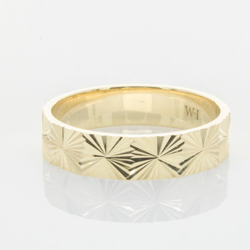 9ct Yellow Gold Reflections Ring-Ring-Walker & Hall