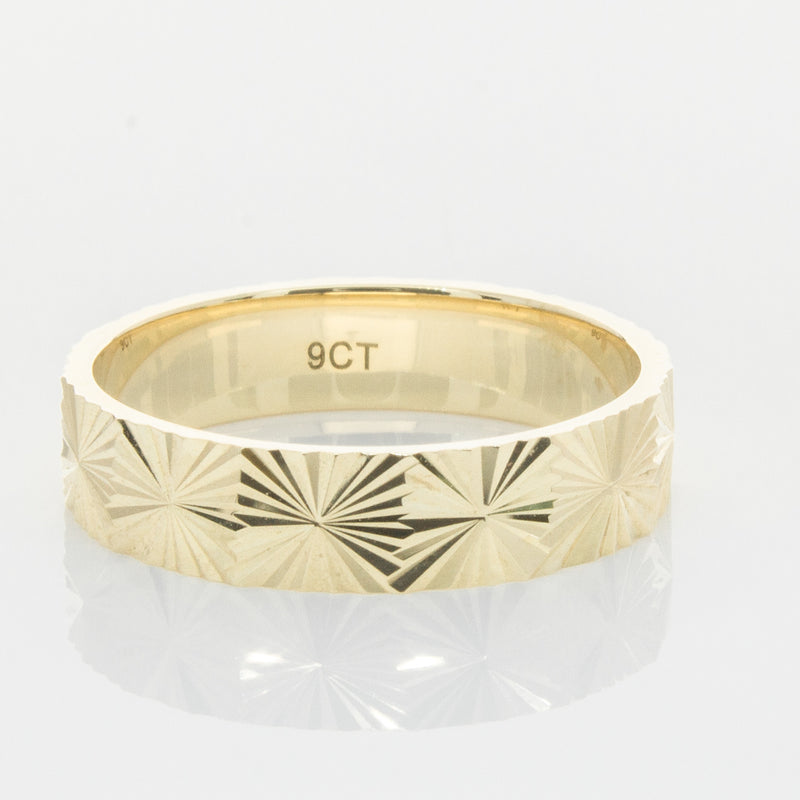 9ct Yellow Gold Reflections Ring-Ring-Walker & Hall