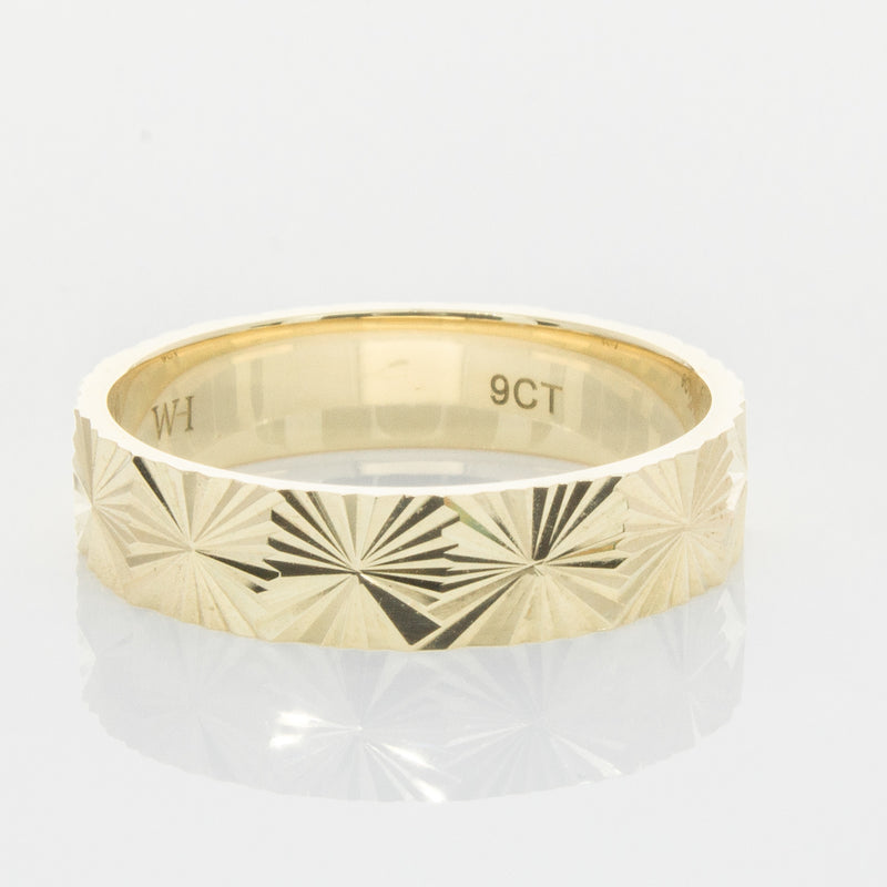 9ct Yellow Gold Reflections Ring-Ring-Walker & Hall