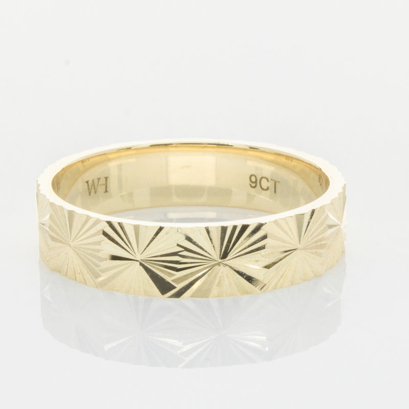 9ct Yellow Gold Reflections Ring-Ring-Walker & Hall