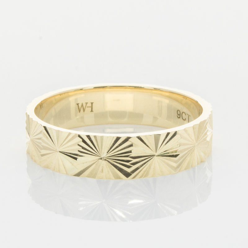 9ct Yellow Gold Reflections Ring-Ring-Walker & Hall