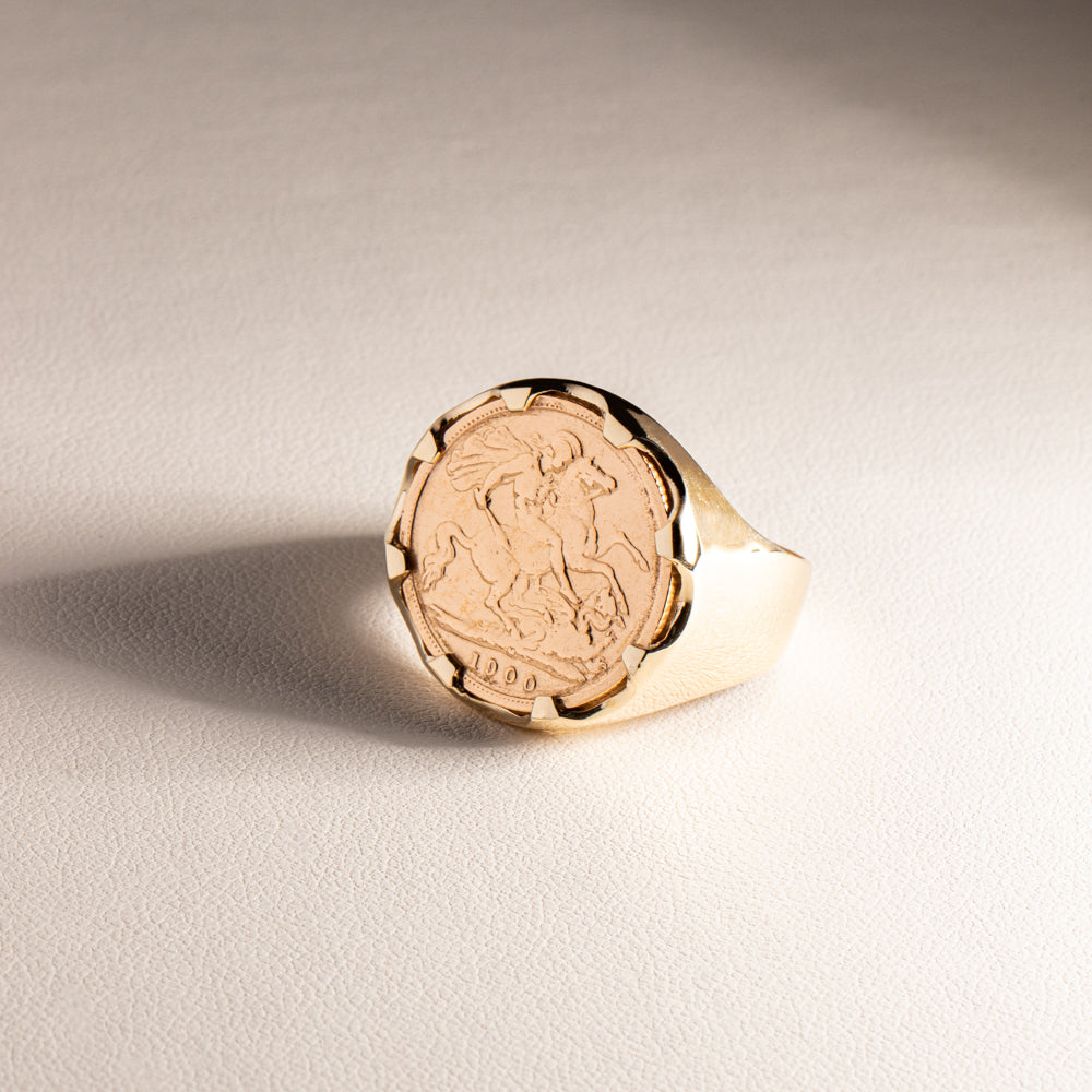 1913 Half King George V Sovereign Coin Gold Ring - 9.1g| Miltons Diamonds