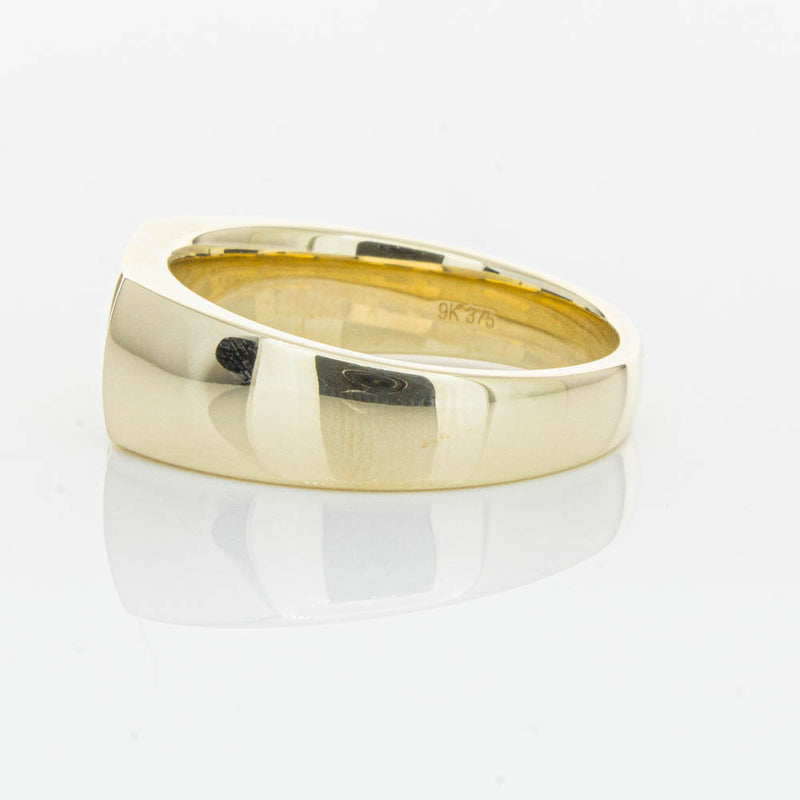 9ct Yellow Gold .06ct Diamond Mens Signet Ring-Ring-Walker & Hall