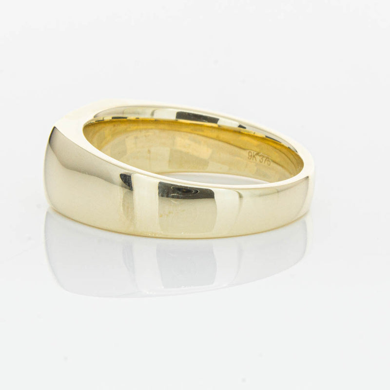 9ct Yellow Gold .06ct Diamond Mens Signet Ring-Ring-Walker & Hall