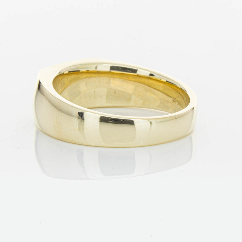 9ct Yellow Gold .06ct Diamond Mens Signet Ring-Ring-Walker & Hall