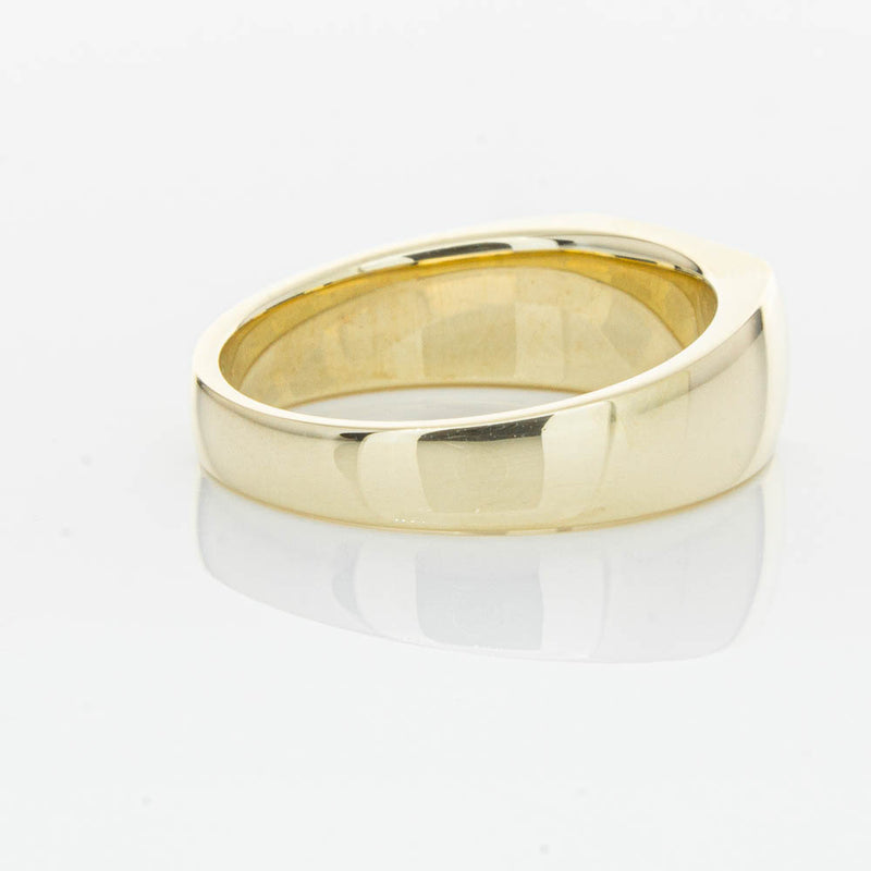 9ct Yellow Gold .06ct Diamond Mens Signet Ring-Ring-Walker & Hall