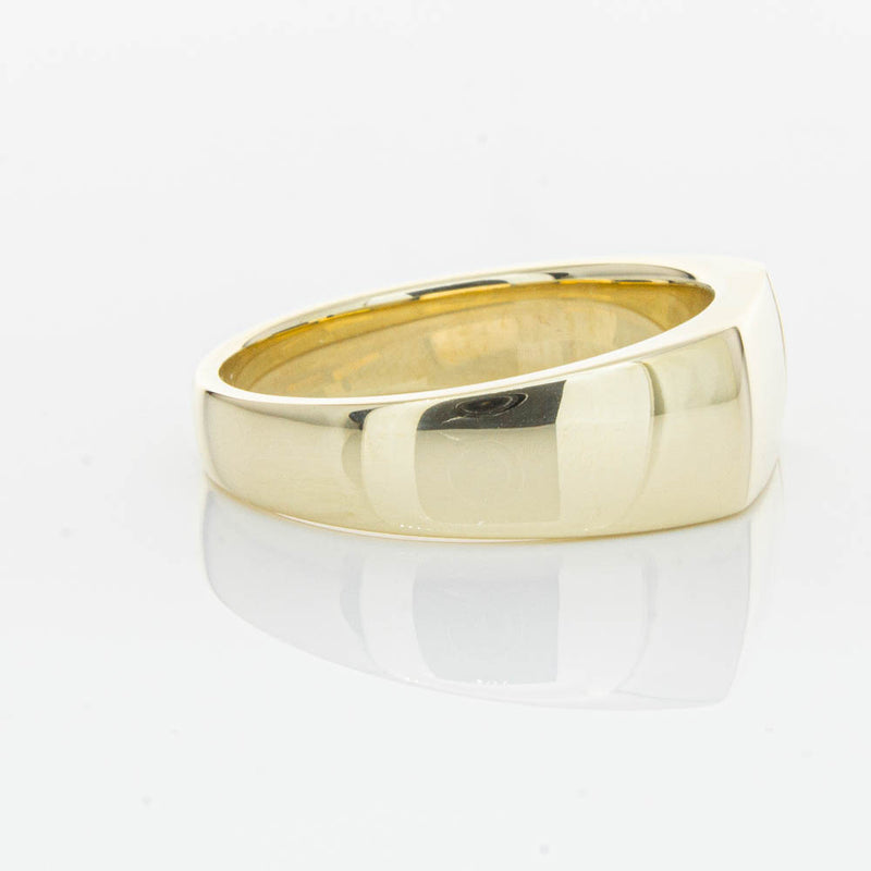 9ct Yellow Gold .06ct Diamond Mens Signet Ring-Ring-Walker & Hall