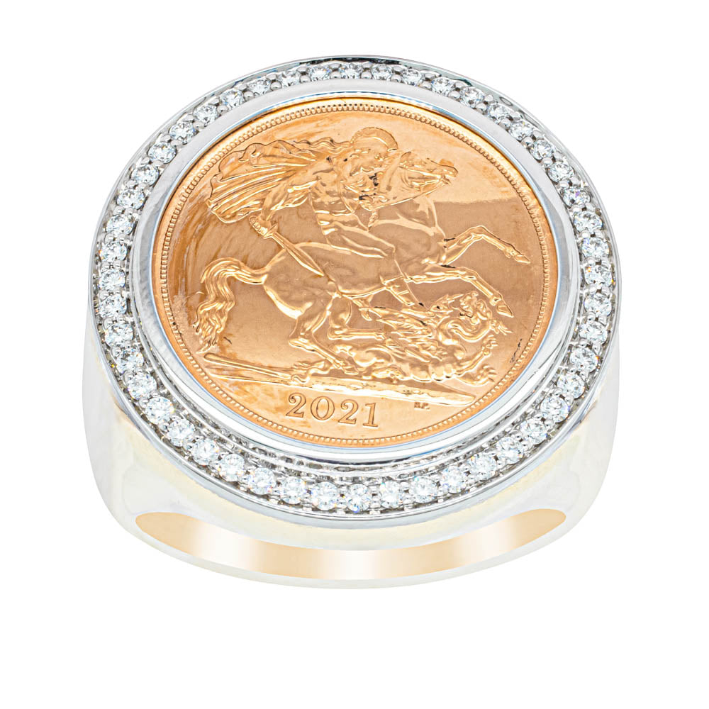 Lot 141 - An Edward VII half sovereign ring mounted in