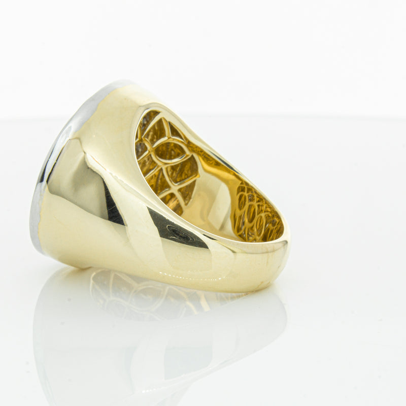 14ct Yellow Gold Half Sovereign & Diamond Halo Ring-Ring-Walker & Hall