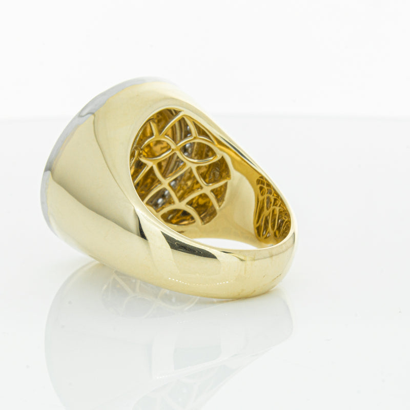 14ct Yellow Gold Half Sovereign & Diamond Halo Ring-Ring-Walker & Hall