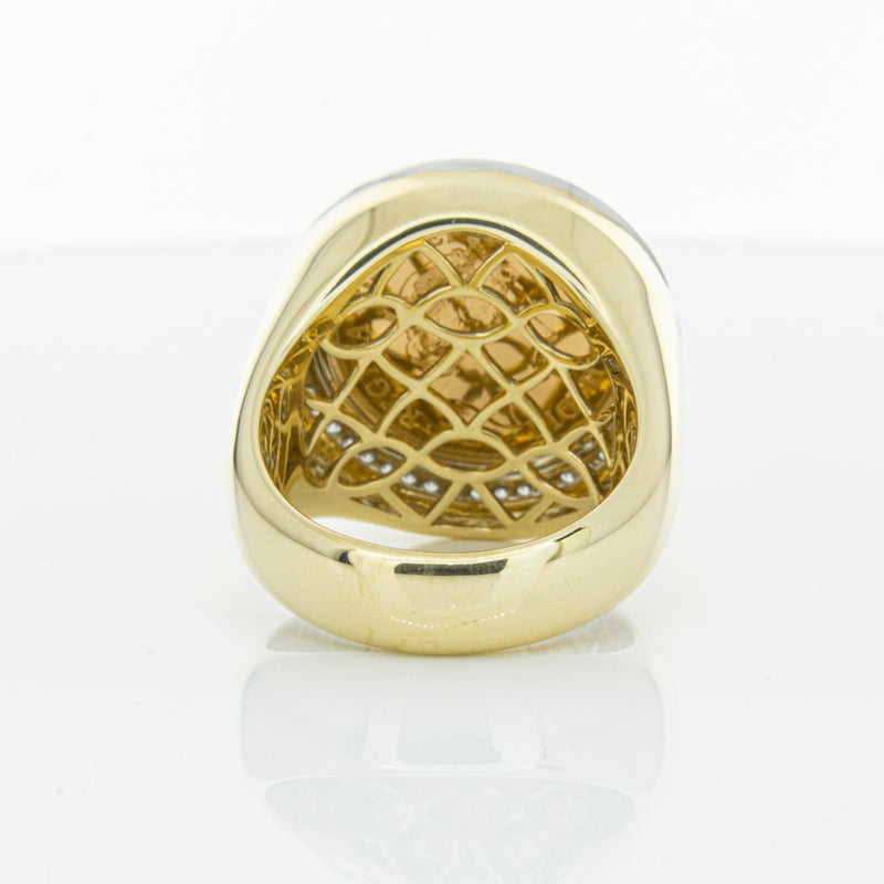 14ct Yellow Gold Half Sovereign & Diamond Halo Ring-Ring-Walker & Hall