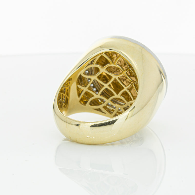 14ct Yellow Gold Half Sovereign & Diamond Halo Ring-Ring-Walker & Hall